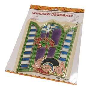 Vintage‎ Giant Halloween Spider Suncatcher Crystalline Window Hanging Decoration